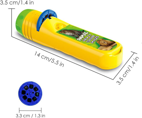 Kids Torch Animal Projector with 3 Discs 24 Images, Small Gifts for Boys Age 3-7, Cool Present for Children