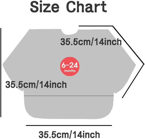 Waterproof Long Sleeve Bibs for Toddlers, 6-24 Months, Essential for Eating & Feeding