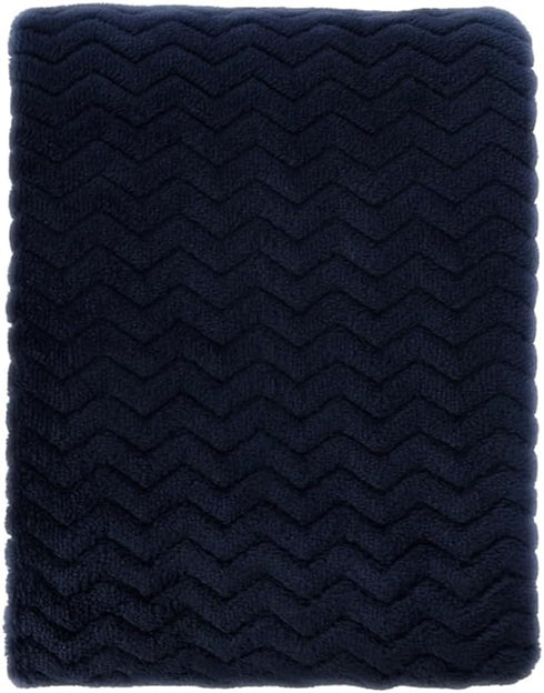 CREVENT 30''X40'' Soft Cozy Warm Baby Blankets for Boys Girls, All Season Use, Newborn Essentials (Wave Dark Blue/Navy)
