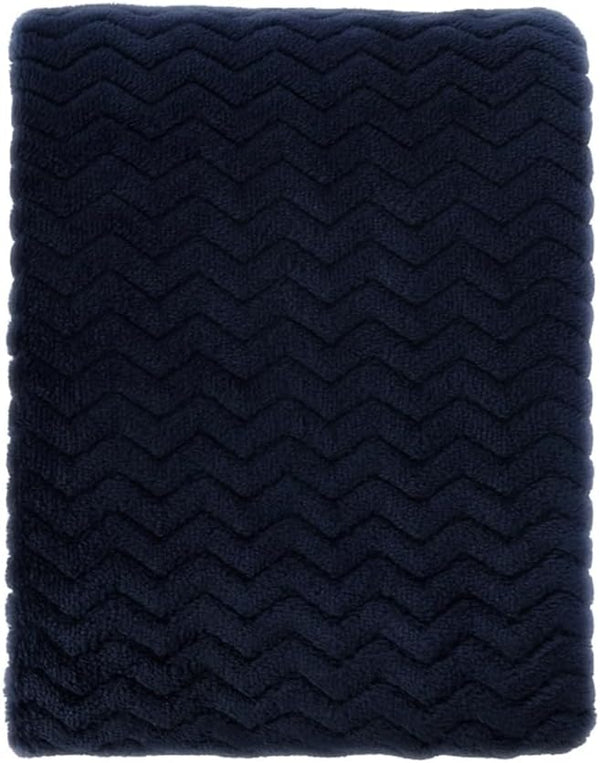 CREVENT 30''X40'' Soft Cozy Warm Baby Blankets for Boys Girls, All Season Use, Newborn Essentials (Wave Dark Blue/Navy)