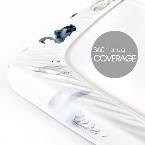 Pack 2 Pack, Pack n Play Sheets Fitted Stretchy Ultra Soft Jersey Knit and Play Sheets, Universal Fitted Portable/Mini