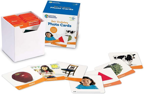 Learning Resources Basic Vocabulary Photo Cards, 156 Cards, Educational Games for Kids, Ages 5+