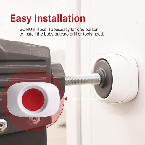 EUDEMON Safety Baby Gate Wall Protector - Wall Saver for Pressure Mounted Gate, 4 Pack, White