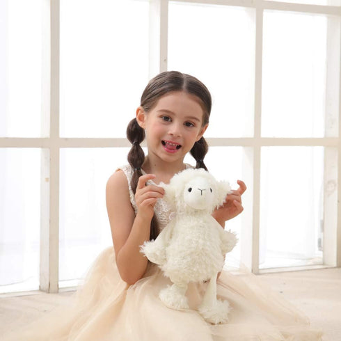 Apricot Lamb Plush White Stuffed Animal | Soft Cuddly 8.5 Inch Lamb Toy for Children