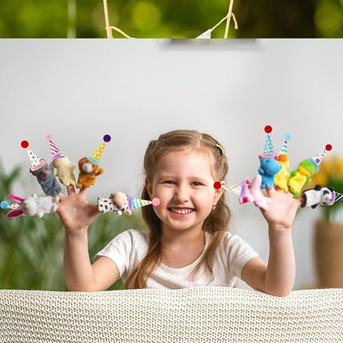 Mini Party Hats for Stuffed Animals Figures Cute Cake Cone Birthday Party Hats with Pom Poms Tiny Party Hats