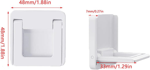 2 Pack Foldable Sliding Door Lock Handle, Sticky Safety Non Punching Grip Sticker for Closet, Window, Glass Doors