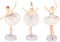 HYSTYLE 3 Pcs White Dancing Ballerina Girl Figurine Playset Doll Toy for Cake Toppe Plant Pot Craft Decoration