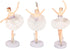 HYSTYLE 3 Pcs White Dancing Ballerina Girl Figurine Playset Doll Toy for Cake Toppe Plant Pot Craft Decoration
