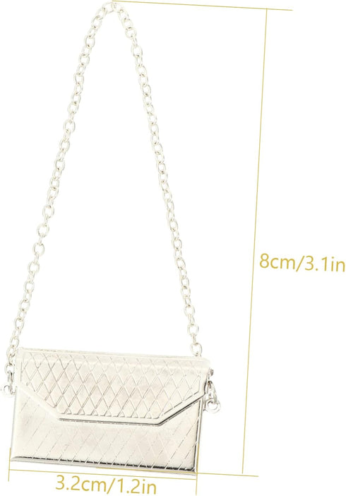 Toyvian 2pcs Dollhouse Metal Bag Doll Handbags Miniature Handbag Mini Metal Handbag Mini Doll House Model Accessories Handbag Bjd Dollhouse Bag Ladies Wallet Little Things Backpack Miss