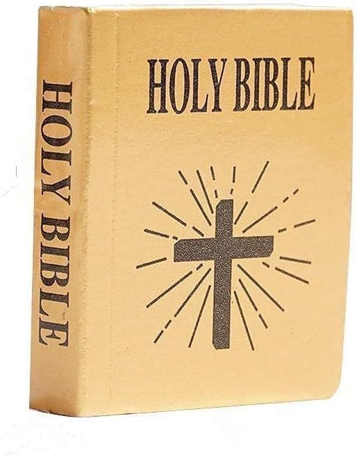 Brown Mini Bible Pocket Book - Dollhouse Miniature Book, Bedroom Library Accessories, 1/12 Scale