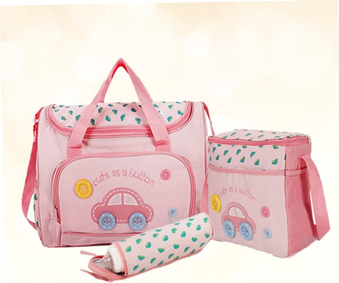 Set Multi-function Diaper Bag Large Capacity Tote with Changing Pad Bag and Feeding Bottle for Parents The
