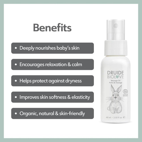 60 ml(2.02 oz BioLove Baby Massage Oil,Gentle Body Oil W/Sunflower Calendula, Natural For Babies Young Kids Deep