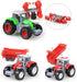 HOMSEEK Set Toy,(Set 4) Kid's Farm Tractor Toys with Trailers,Alloy and ABS Cake Decorating Car Truck Funny Tractor