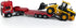 Flatbed Truck Toy with Excavator Loader, Metal Diecast Construction Vehicles 2 in 1 Playset for Boys Kids Gift (Red)