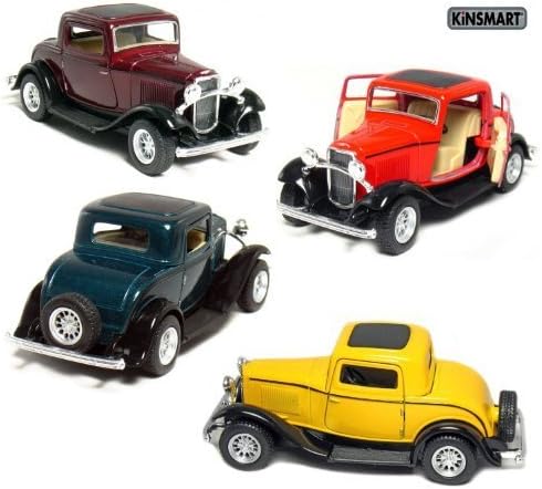 1932 3-Window 1:34 5" KiNSMART Ford Coupe Scale Red Die Cast Metal Model Toy Classic Car