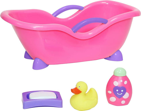 11" 11" (81453) JC Toys Deluxe Doll Accessory Bundle | High Chair, Crib, Bath and Extra Accessories for Dolls up to |