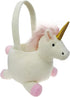 DearSun 3D Unicorn Plush Basket, Cute Candy Bucket for Kids Gift Party Decoration, Halloween Trick or Treat Baskets,
