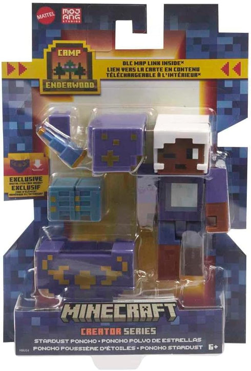 MINECRAFT Creator Series Skin Poncho Action Figure, 3.25" with Accessories for Kids Ages 6 and Up