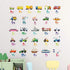 DECOWALL DS8-2005N Transport Alphabet Kids Wall Stickers, Peel and Stick Removable Decals for Nursery Bedroom