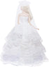 11.5 inch Doll Wedding Dress Handmade Gown White Bride Veil Evening Party Princess Outfit Clothes for Girl Doll (NO
