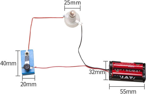 1PC Circuit Material Electrical Experiment Kit, Basic Physics Science Playset with Small Bulb Lights Up