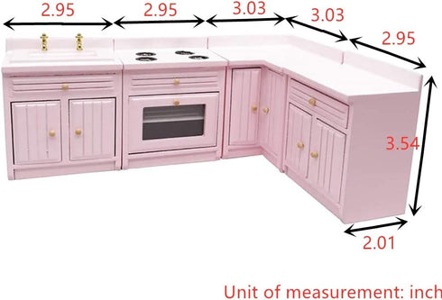 SXFSE Accessories,1:12 Set Dollhouse Decoration Dollhouse Miniature Furniture Wooden Kitchen Cabinet Freely Combined