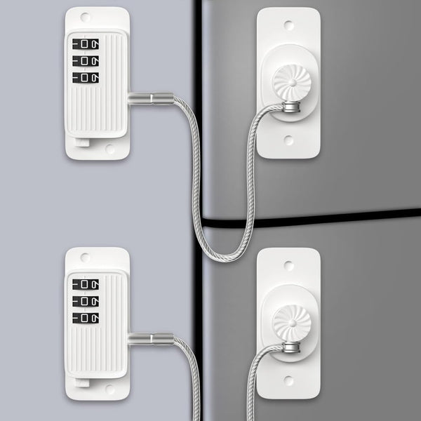 AOSITE 2 Pack Refrigerator Lock, Combination Child Safe Adhesive Freezer Lock for Adults, Kid Cabinet Lock for Fridge