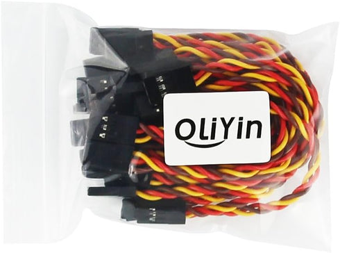 20pcs Male to Male Plug Twisted Wiring 100mm 10cm 3.93inch 26AWG 30 Cores RC Servo Extension Lead Cable