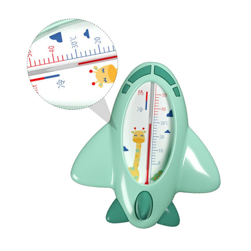 VANZACK Bath Tub Thermometer Green Cartoon Plane Shape Quick Accurate Water Temperature Monitor Floating Bath