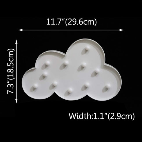 White LED Cloud Marquee Signs, Light Up Cloud Decorative Signs for Nursery Room Night Light, Baby Shower Decor