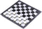 8x8 Checkers Draught Board Game - 64 Squares, 12 Black & 12 White Pieces, Extendable 9x9 Inch Board