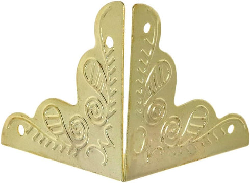 Bitray 25MM Antique Brass Box Edge Corner Cover, Wooden Box Guard Protector with Screws