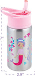 Stephen Joseph Stainless Steel Water Bottles, 18 OZ, Insulated Reusable Tumbler with Straw Lid, Zoo