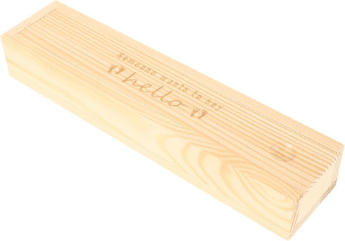Cabilock Wooden Pregnancy Test Keepsake Box Elegant Lidded Announcement Case for Newborn