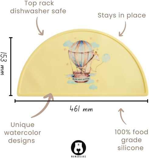 Silicone Baby Bib and Mat | Boys Girls Babies & Toddlers | Waterproof, Adjustable, BPA Free