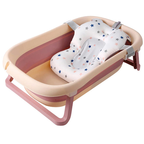 LEXIW Collapsible Baby Bathtub with Bath Pad Large Baby Bathtub Portable Bathtub with