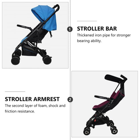 Kisangel Replacement Stroller Bumper Bar Universal Adjustable Detachable Baby Stroller Handle Armrest Crossbar
