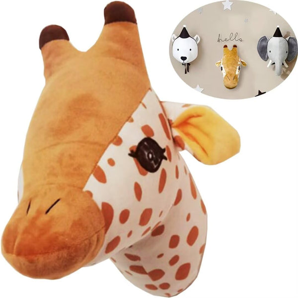 GUANSHAN Handmade Animal Wall Hanging, Velvet Animal Head Wall Decoration, Nursery Wall Decorations