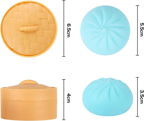 4 PCS Colorful Dumpling Stress Balls, Fidget Sensory Toy for Stress Relief, Squeeze Dough Ball Hand Toy