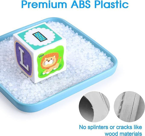 PLAY ABC Building Blocks for Toddlers 1-3, 28 PCS Plastic Baby Alphabet Letters Number Stacking Blocks Set