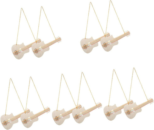 Toyvian 10 Pcs Miniature Guitar Toys | Child Guitar Crafts for DIY Painting and Wooden Guitar Toy
