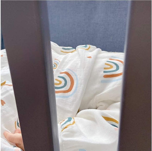 Summer 47" 47" 2 Rainbow Muslin Quilt Baby Blanket - Silky Soft and Breathable Blanket for Toddler - Oversized x