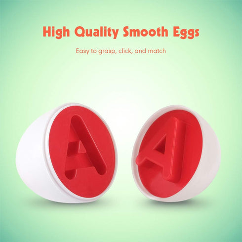 26PCS Coogam Letters Matching Eggs ABC Alphabet Color Sorter Puzzle Easter Travel Bingo Game Uppercase Learning Fine