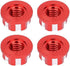 VGEBY 4pcs RC Hex Nuts, M4 Carving Hexagonal Nuts Aluminum Alloy for D3 D4 1/10 RC Car (Red)