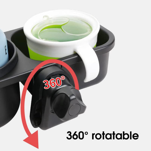 Universal Stroller Snack Tray with Cup Holder Attachment, 2 in 1 Stroller Accessories, Grey