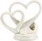 KateMelon Wedding Accessories Double Heart Cake Topper, White, 4-3/4-Inch Tall