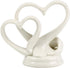 KateMelon Wedding Accessories Double Heart Cake Topper, White, 4-3/4-Inch Tall