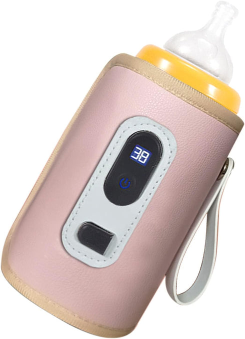 EVGATSAUTO USB Portable Baby Bottle Warmer, Adjustable Temperature LCD Screen, Travel Friendly Milk Warmer for Car