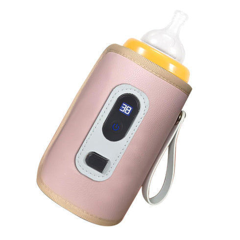 Pink USB Baby Bottle Warmer with LCD Temperature Control