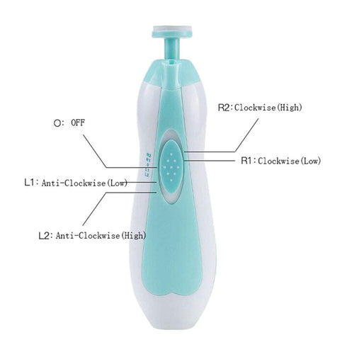 M3M Trimmer,Safe Baby Nail File Electric Baby Infant Nail Filer With Light,Battery Of Newborn Nails Care Clippers